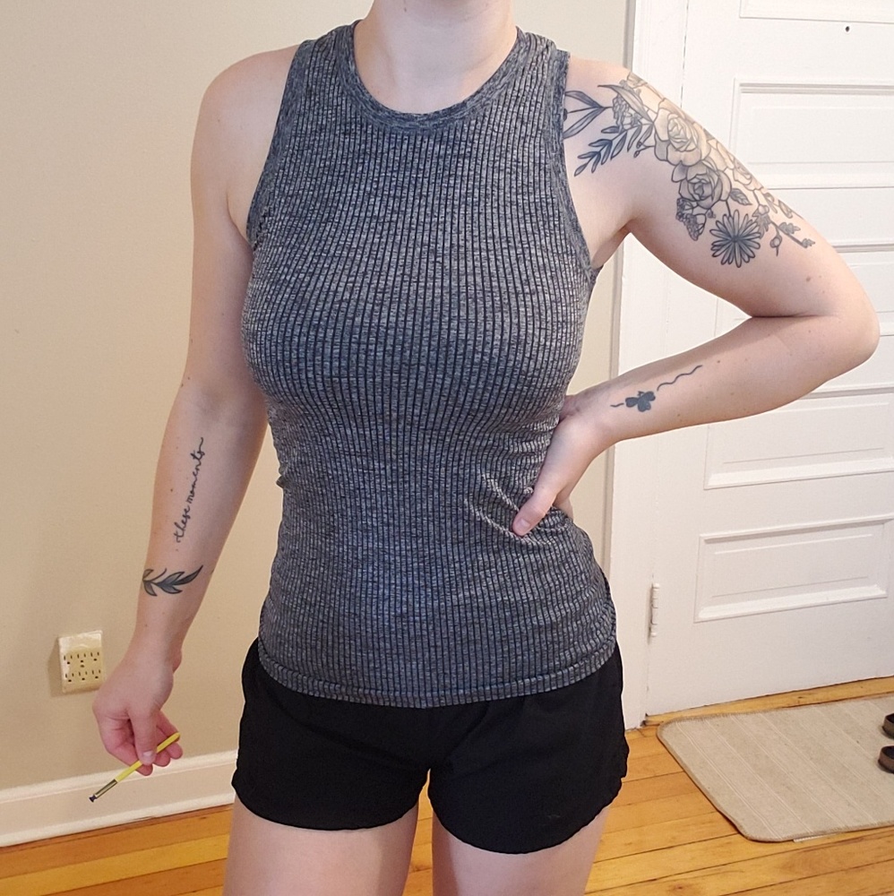 Athleta high neck gray tank